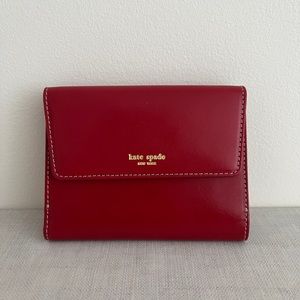 Kate Spade Trifold Red Leather Wallet - NWT